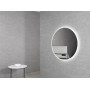 Bronte Led Round Mirror With Bluetooth Speaker and Solid Surface Stone Frame